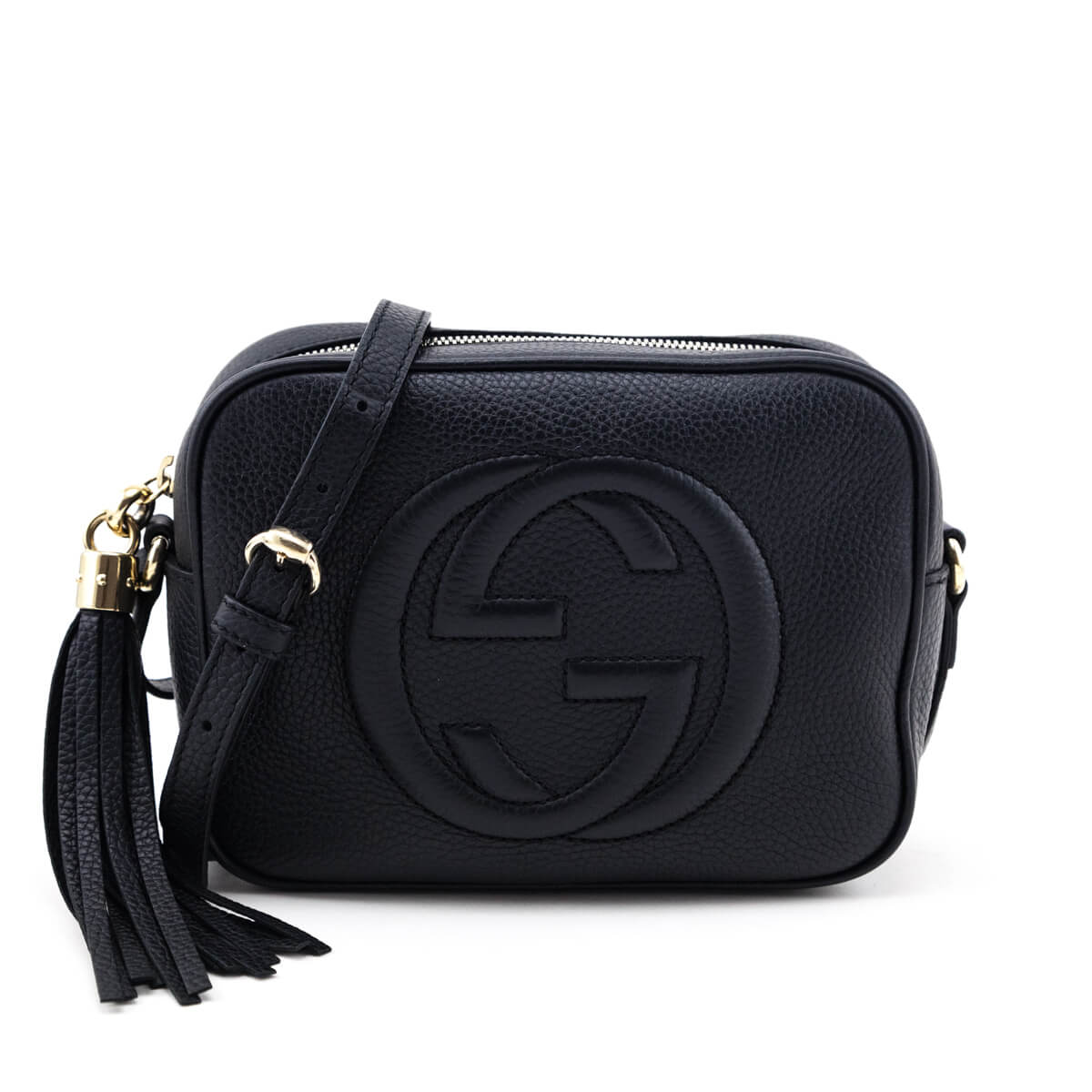 Gucci Black Pebbled Calfskin Small Soho Disco Bag