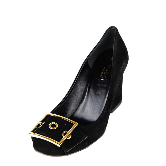 Gucci Black Suede Buckle Pumps Size 5 | EU 35