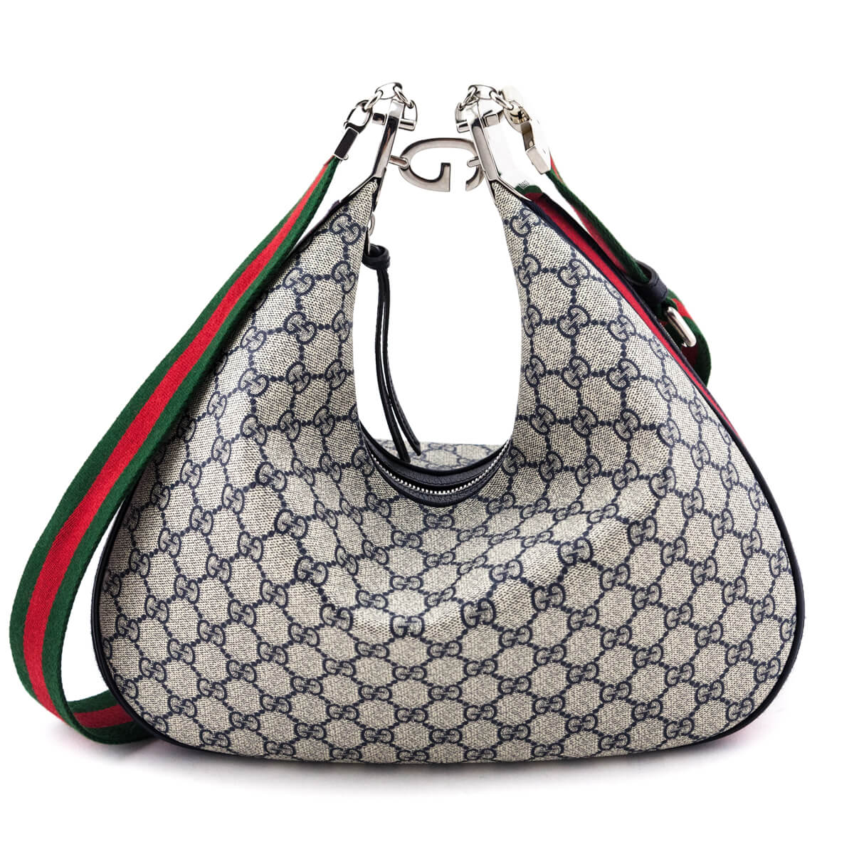 Gucci Blue & Beige GG Supreme Large Attache Bag