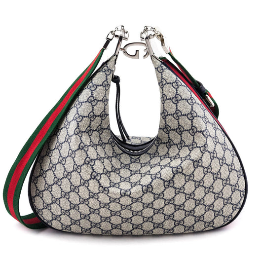 Gucci Blue & Beige GG Supreme Large Attache Bag