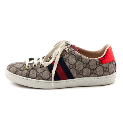 Gucci Blue & Red GG Supreme Ace Sneakers Size US 7.5 | EU 37.5