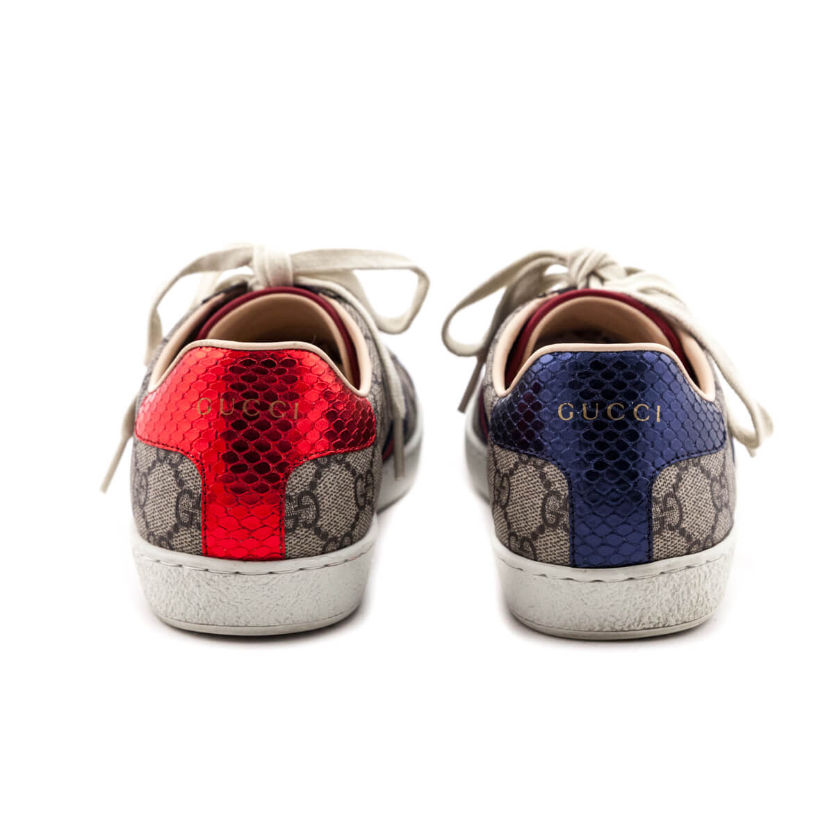 Gucci Blue & Red GG Supreme Ace Sneakers Size US 7.5 | EU 37.5