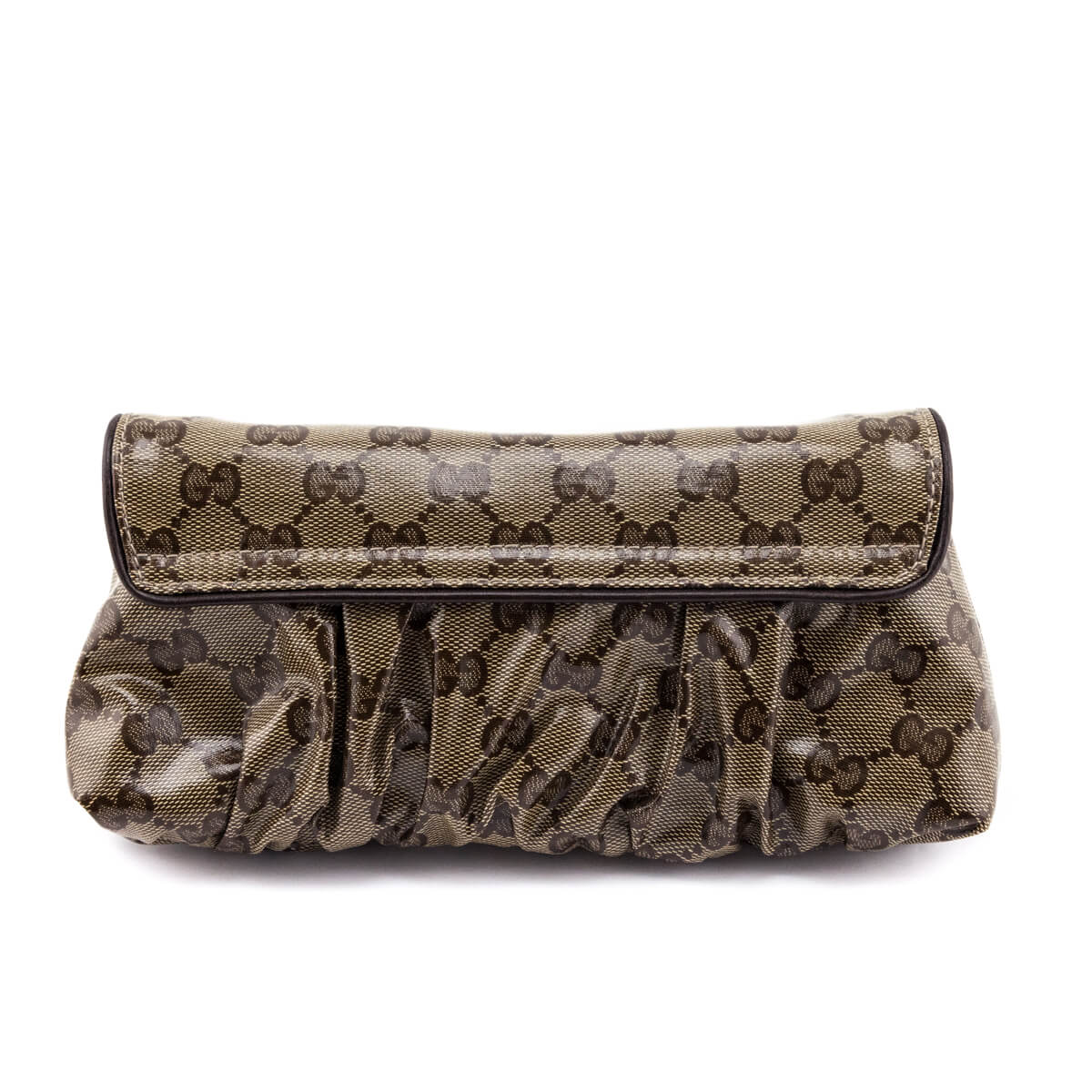 Gucci Brown Crystal Monogram Babouska Heart Pochette