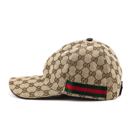 Gucci Brown GG Monogram Original Web Baseball Hat Size M