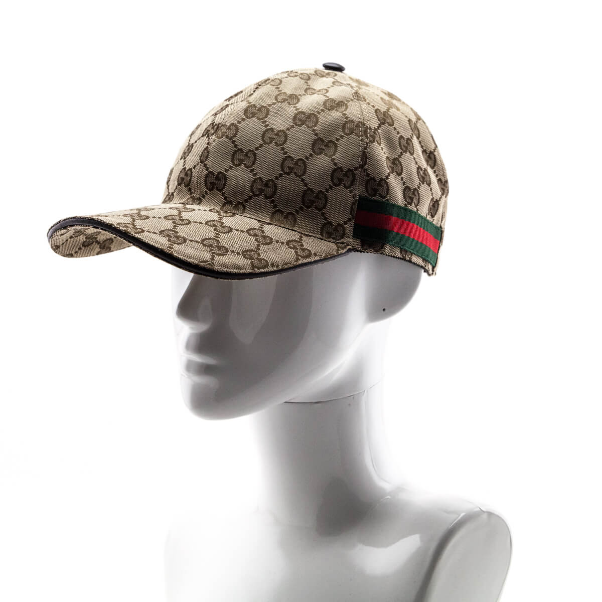 Gucci Brown GG Monogram Original Web Baseball Hat Size M