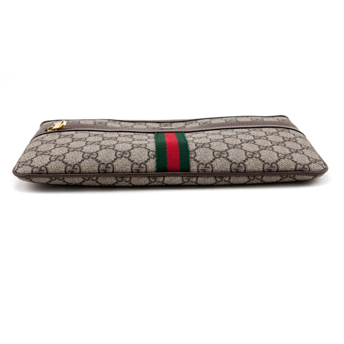 Gucci Brown GG Supreme Monogram Large Ophidia Pouch Clutch