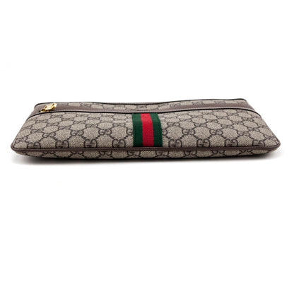 Gucci Brown GG Supreme Monogram Large Ophidia Pouch Clutch