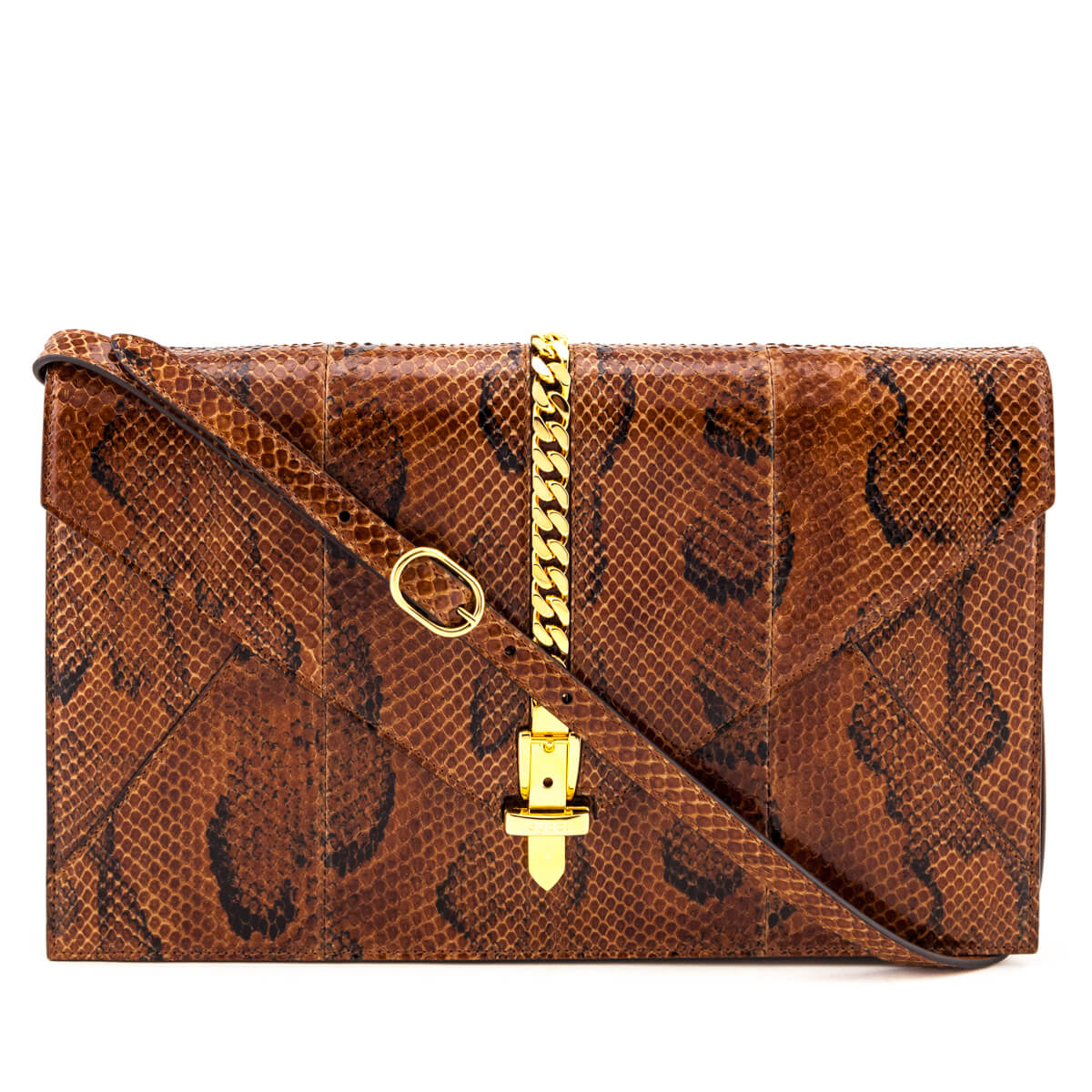 Gucci Brown Python Sylvie 1969 Shoulder Bag