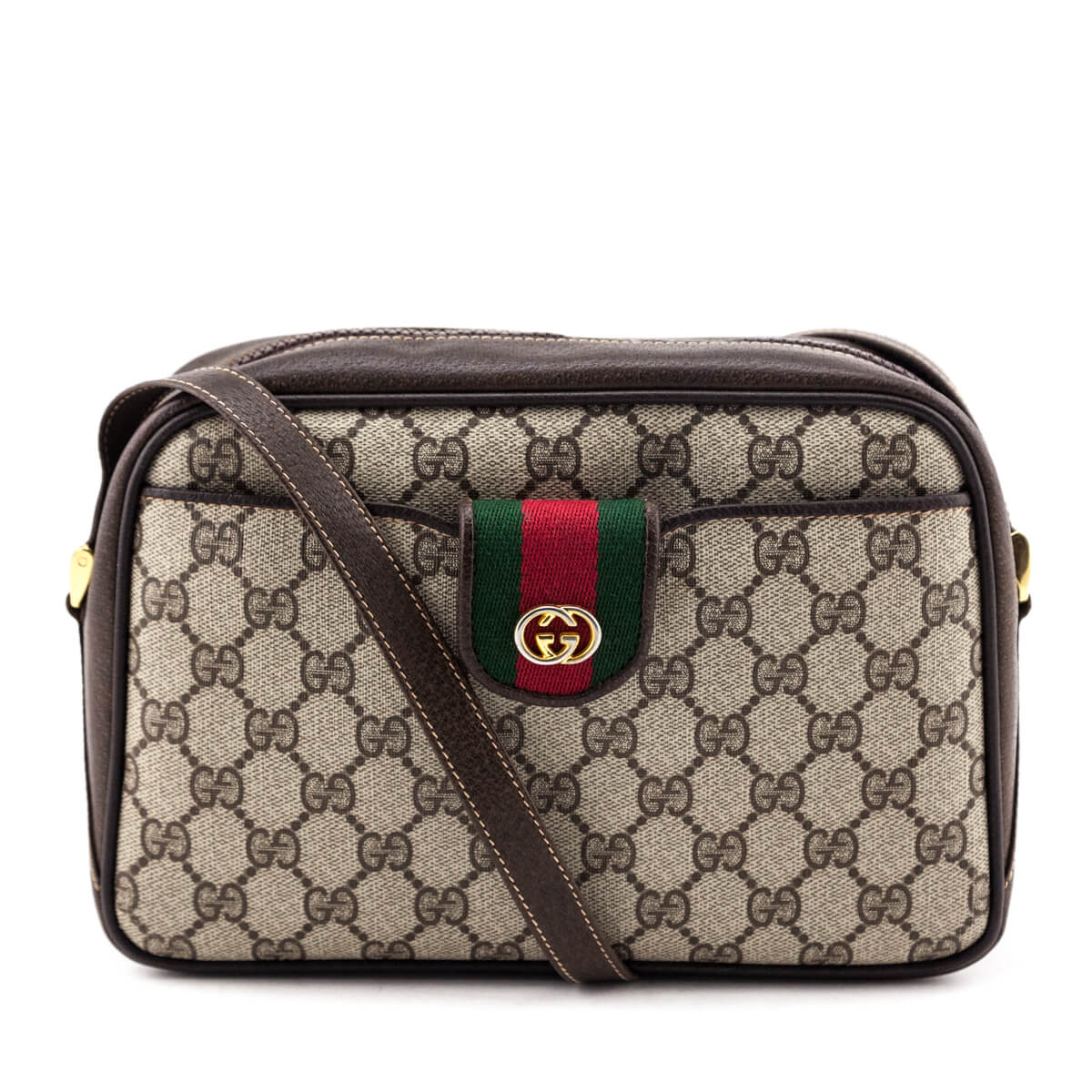 Gucci Brown Supreme Vintage Ophidia Crossbody