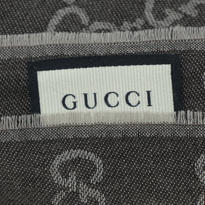 Gucci Chocolate GG Print Silk Wool Scarf