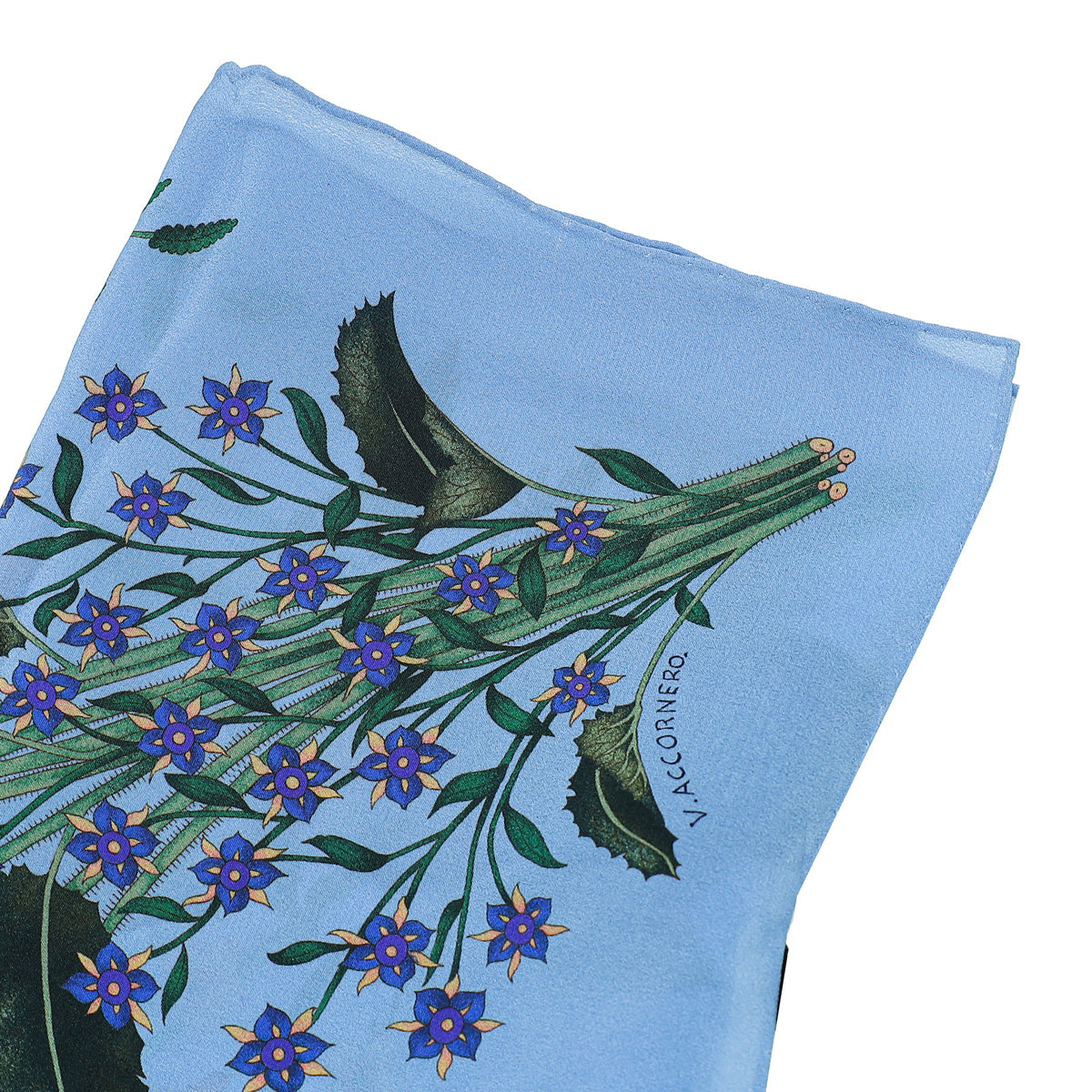 Gucci Blue Multicolor Silk Flora Print Wallpeper Square Scarf