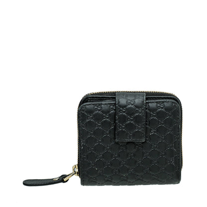 Gucci Black GG MicroGuccissima French Wallet