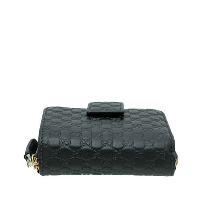 Gucci Black GG MicroGuccissima French Wallet