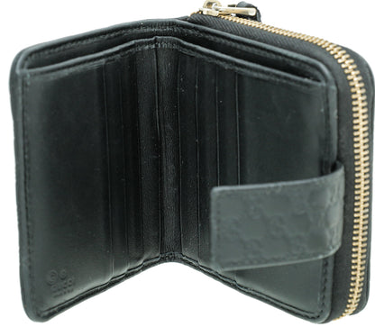 Gucci Black GG MicroGuccissima French Wallet