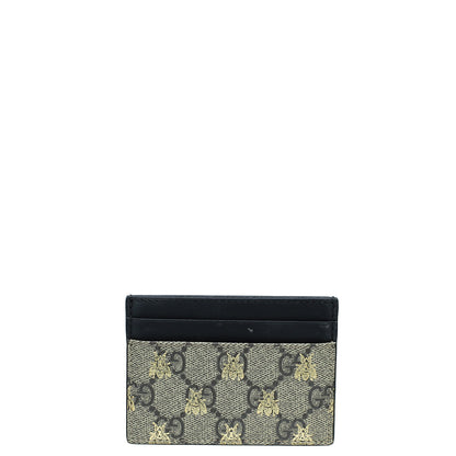 Gucci Bicolor GG Supreme Bee Card Holder