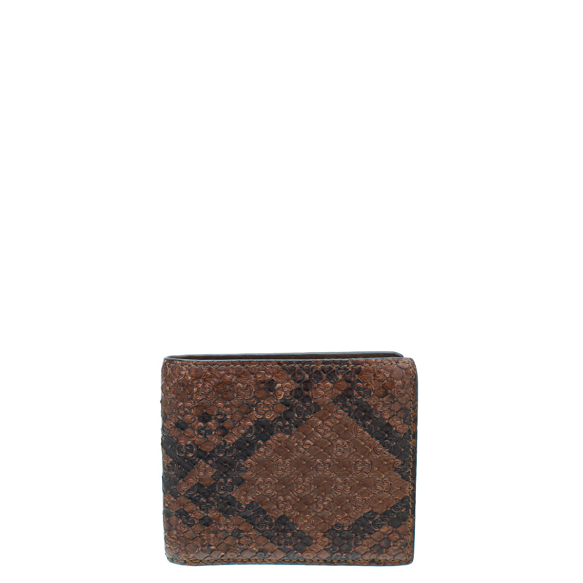 Gucci Brown MicroGuccissima Python Bifold Wallet