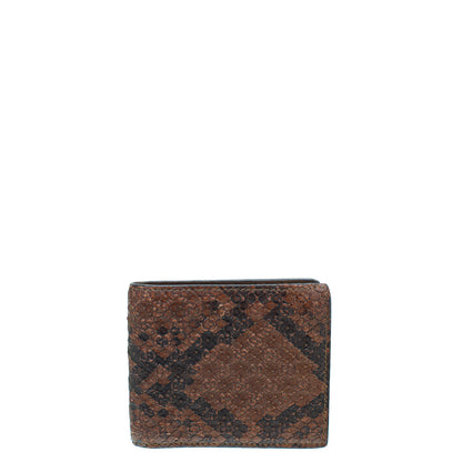 Gucci Brown MicroGuccissima Python Bifold Wallet