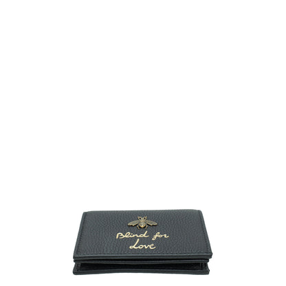 Gucci Black Animalier "Blind for Love" Card Case