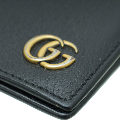 Gucci Black GG Marmont Bi-Fold Wallet