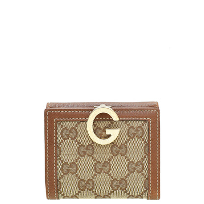 Gucci Bicolor GG Buckle Compact Wallet