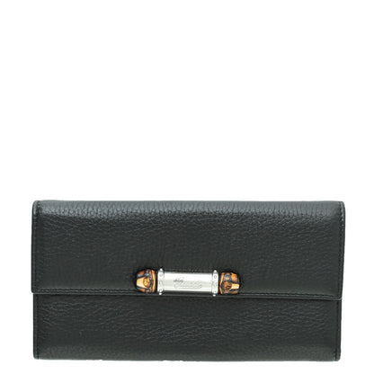 Gucci Black Bamboo Continental Wallet