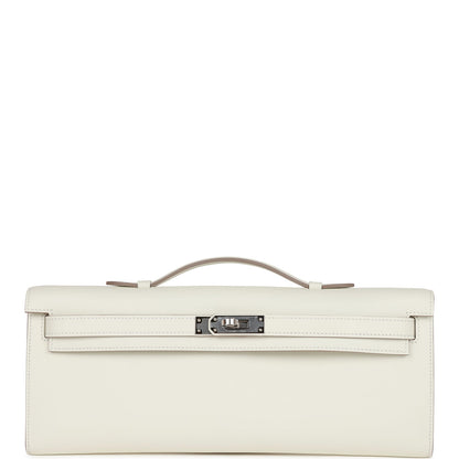 Hermes Kelly Cut Mushroom Swift Palladium Hardware