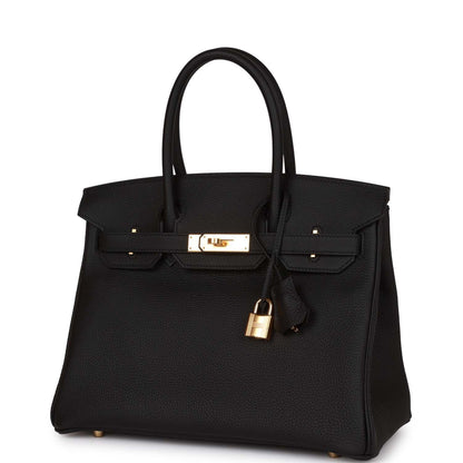 Hermes Birkin 30 Black Togo Gold Hardware