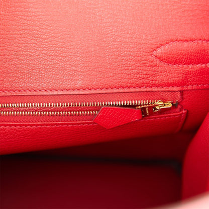 Hermes Birkin 30 Rouge Casaque Epsom Gold Hardware