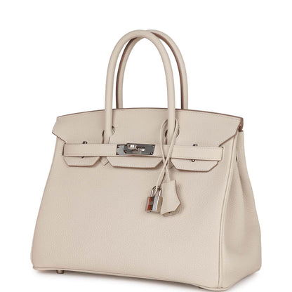 Hermes Birkin 30 Craie Togo Palladium Hardware