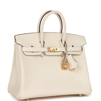 Hermes Birkin 25 Nata Swift Gold Hardware