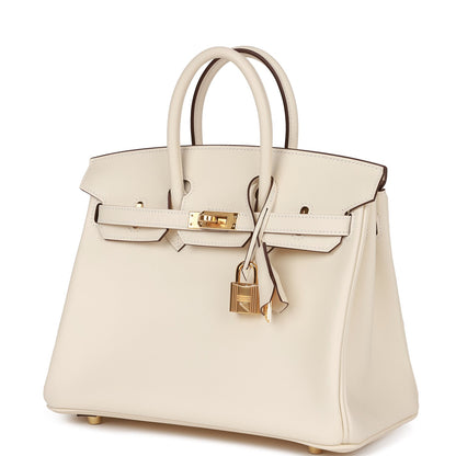 Hermes Birkin 25 Nata Swift Gold Hardware