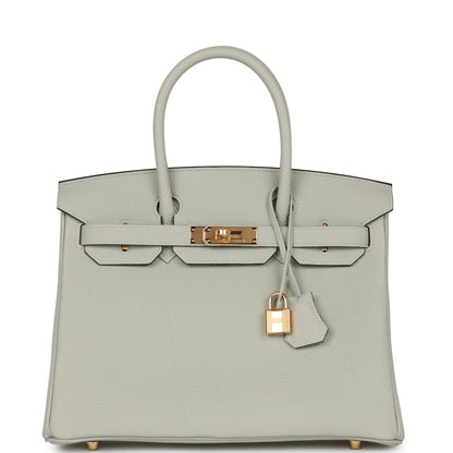 Hermes Birkin 30 Gris Neve Togo Gold Hardware