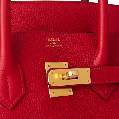 Hermes Birkin 35 Rouge Casaque Togo Gold Hardware