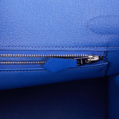 Hermes Birkin 30 Bleu Electric Tadelakt Palladium Hardware