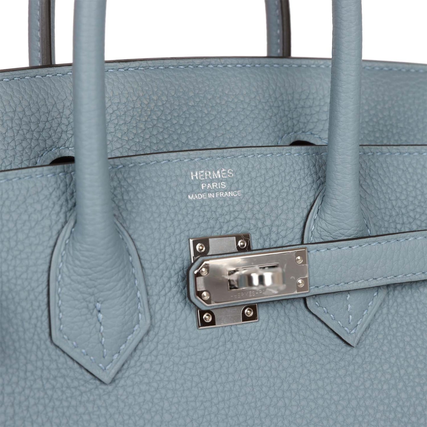 Hermes Birkin 25 Bleu Lin Verso Togo Palladium Hardware