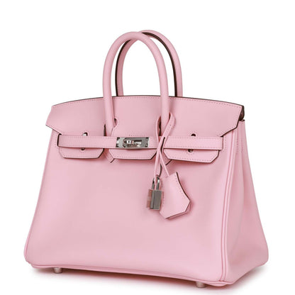 Hermes Birkin 25 Rose Sakura Swift Palladium Hardware