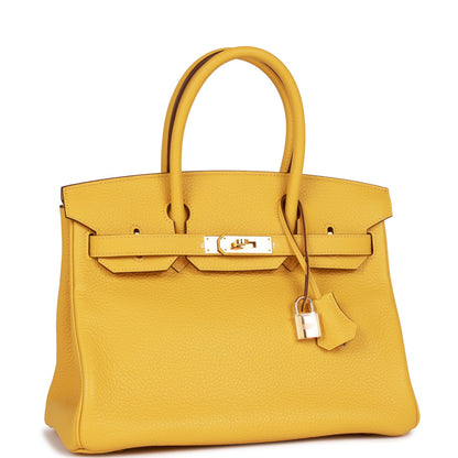 Hermes Birkin 30 Soleil Clemence Gold Hardware