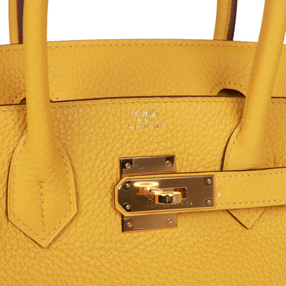 Hermes Birkin 30 Soleil Clemence Gold Hardware