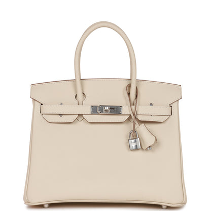 Hermes Birkin 30 Craie Epsom Palladium Hardware