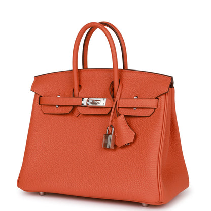 Hermes Birkin 25 Orange Togo Palladium Hardware