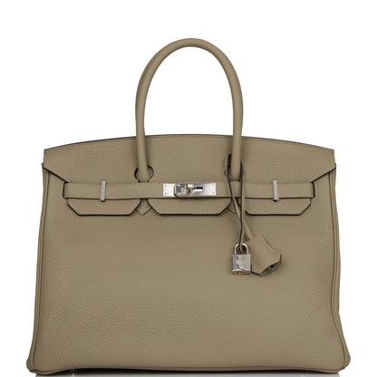 Hermes Birkin 35 Sage Clemence Palladium Hardware