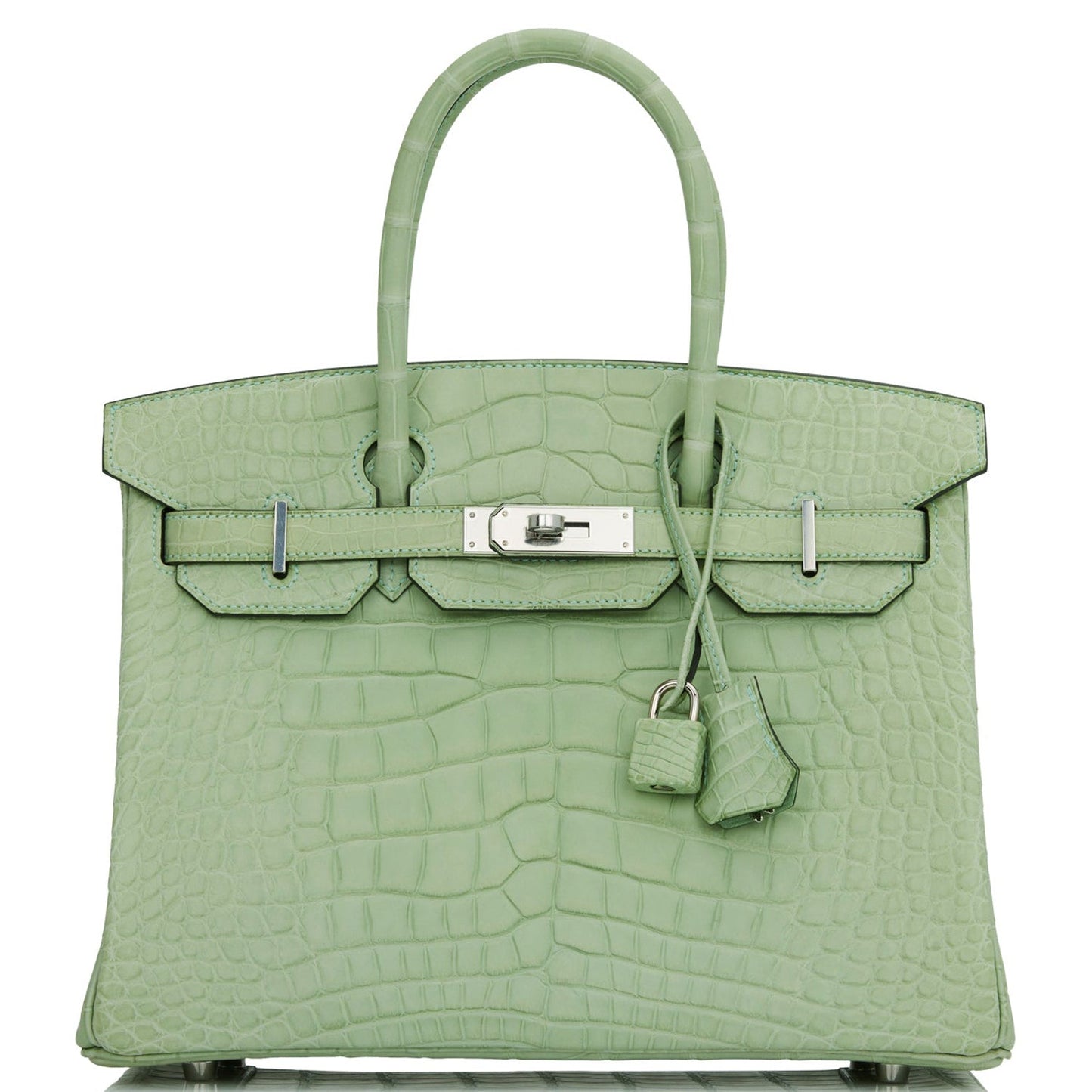 Hermes Birkin 30 Vert D'Eau Matte Alligator Palladium Hardware