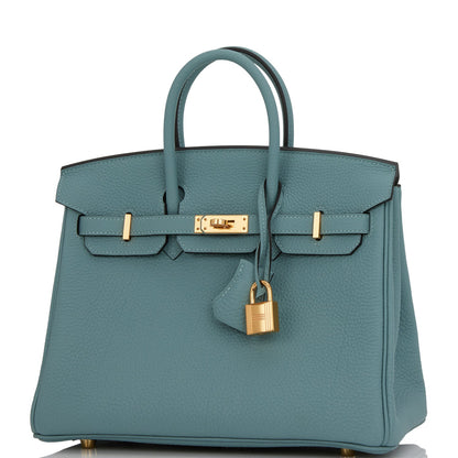 Hermes Birkin 25 Ciel Togo Gold Hardware