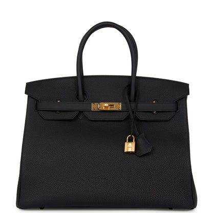 Hermes Birkin 35 Black Togo Gold Hardware