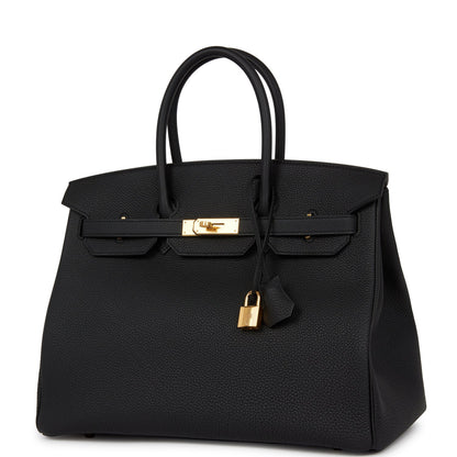 Hermes Birkin 35 Black Togo Gold Hardware