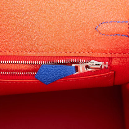 Hermes Birkin 25 Bleu Royal Verso Togo Palladium Hardware