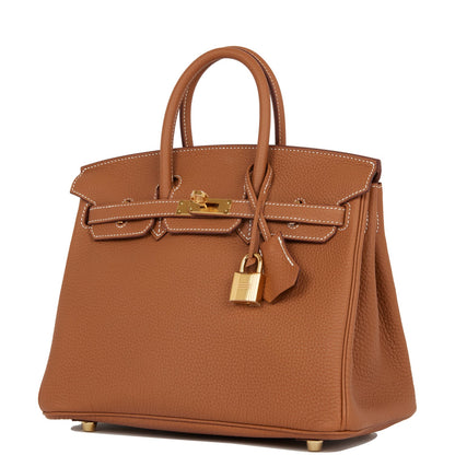 Hermes Birkin 25 Gold Togo Gold Hardware