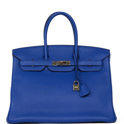 Hermes Birkin 35 Bleu Electric Togo Palladium Hardware