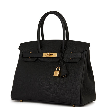 Hermes Birkin 30 Black Togo Gold Hardware