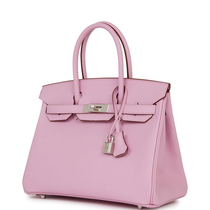 Hermes Birkin 30 Mauve Sylvestre Epsom Palladium Hardware